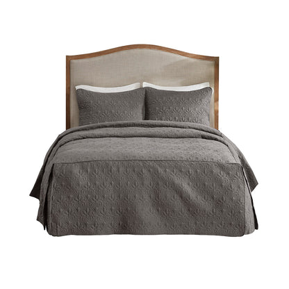 Madison Park 3 Piece Split Corner Pleated Quilted Bedspread