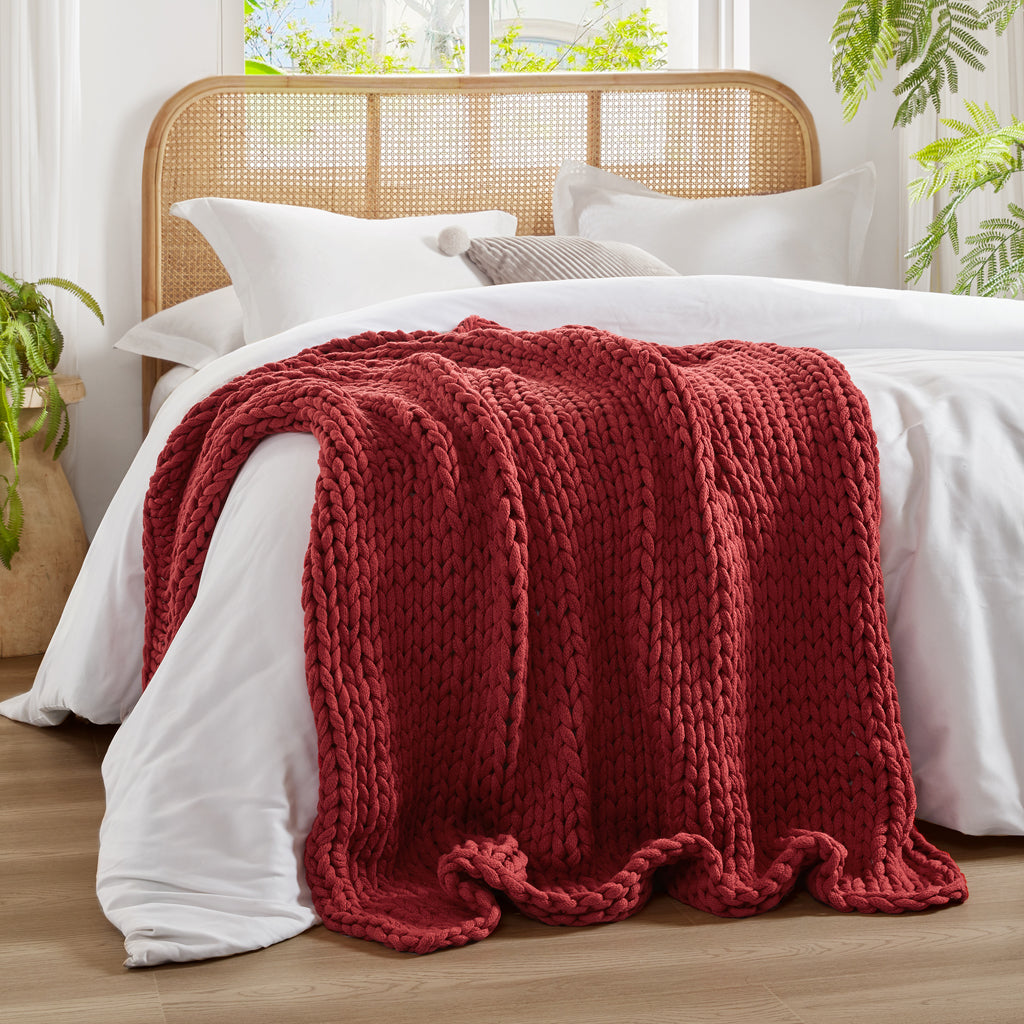 Madison Park Hand Made Chunky Double Knit Throw Blanket