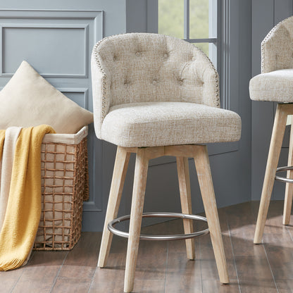 Madison Park Upholstered 360 Degree Swivel Counter Stool 26" H