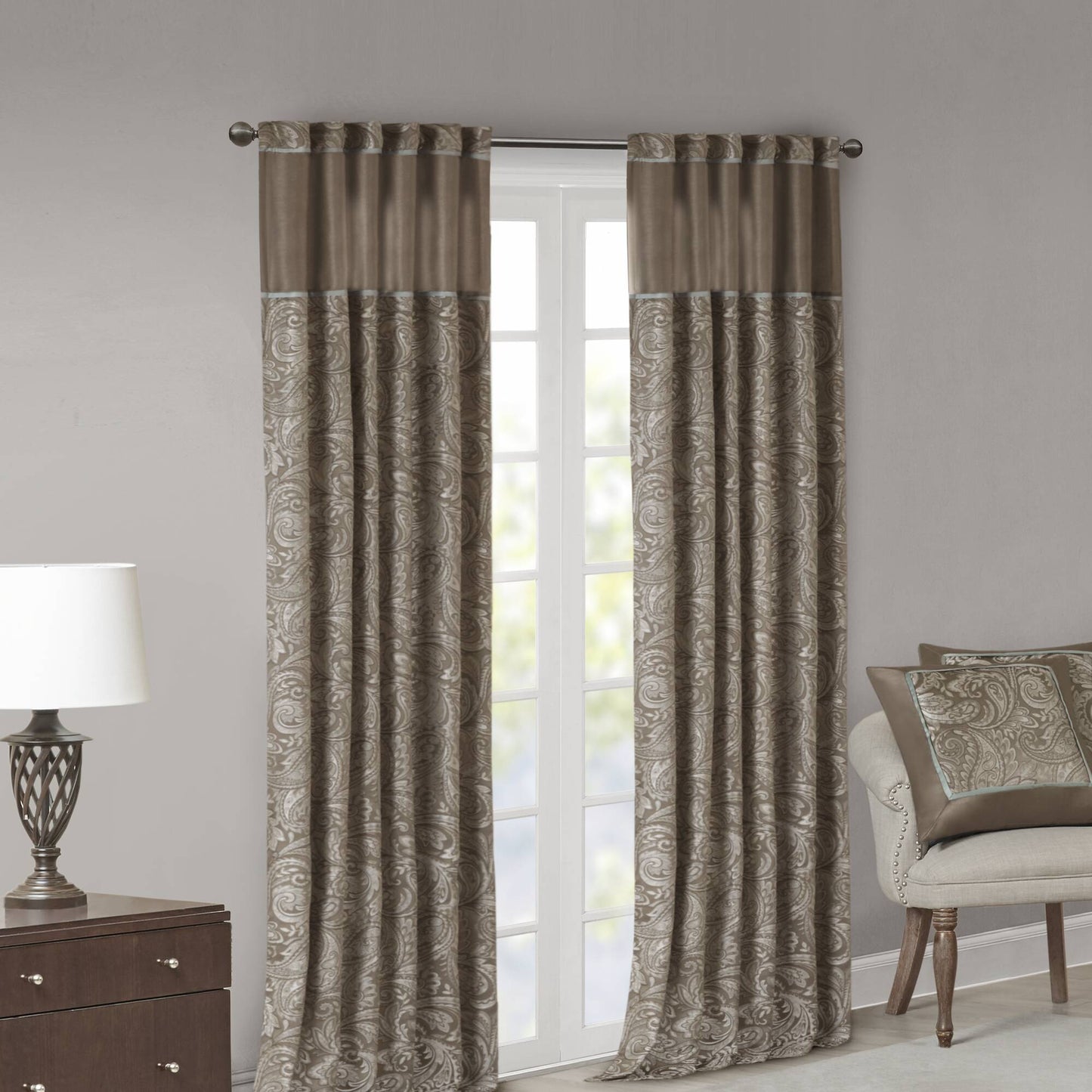 Madison Park Jacquard Curtain Panel Pair