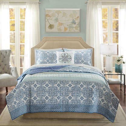 Madison Park Essentials 6 Piece Quilt Set with Cotton Bed Sheets