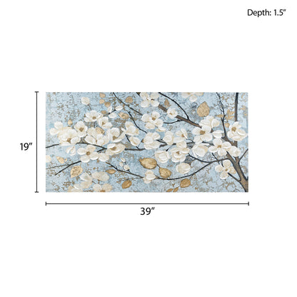 Madison Park Gold Foil and Hand Embellished Floral Canvas Wall Art