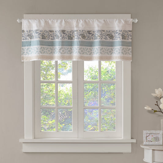 Madison Park Printed and Pieced Rod Pocket Valance