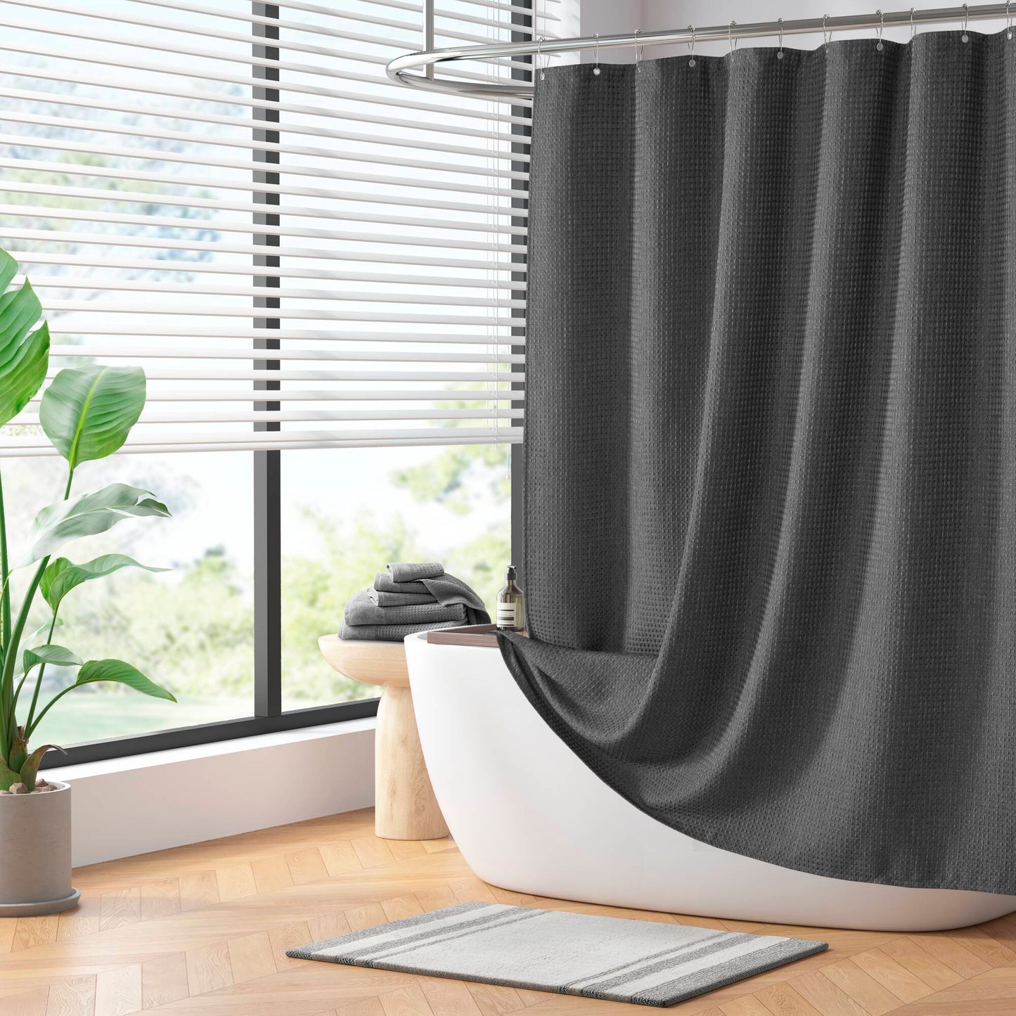 Madison Park Waffle Shower Curtain