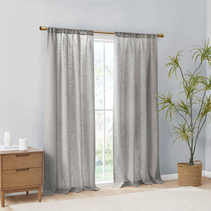 Madison Park Linen Blend Light Filtering Curtain Panel Pair