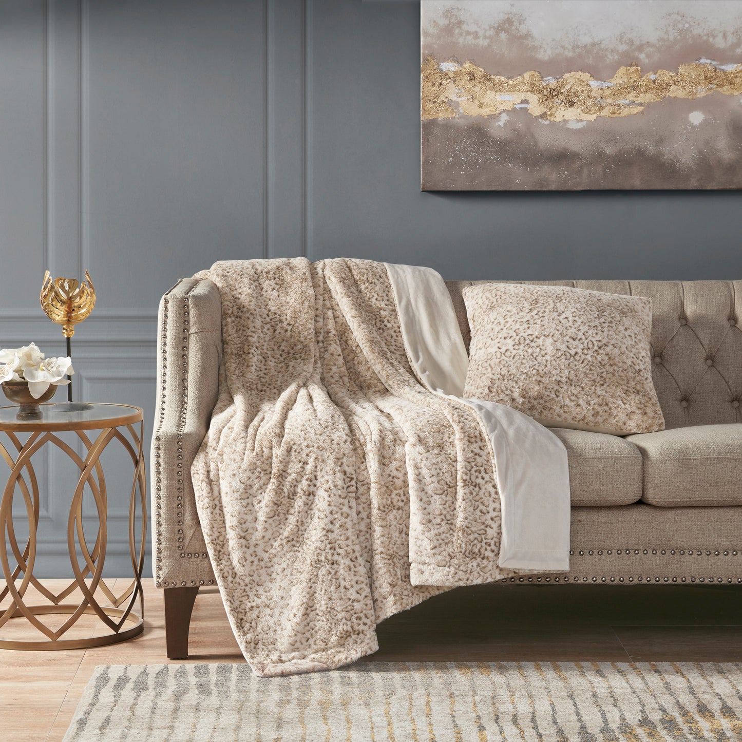 Madison Park Faux Fur Square Pillow