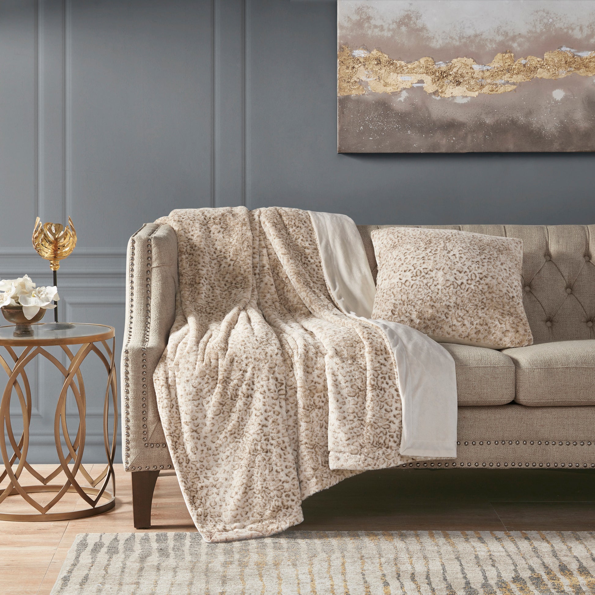 Madison Park Faux Fur Square Pillow