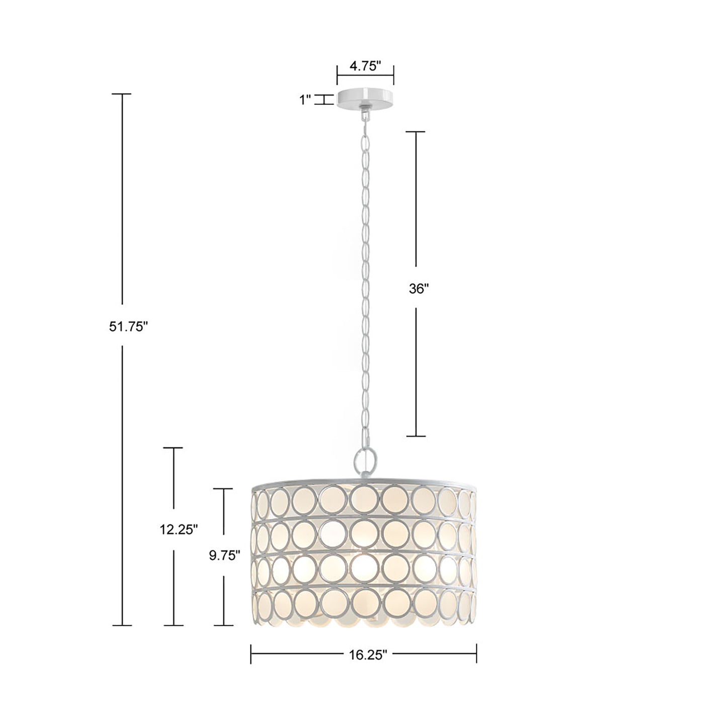 Hampton Hill 4-Light Glass Drum Shade Chandelier