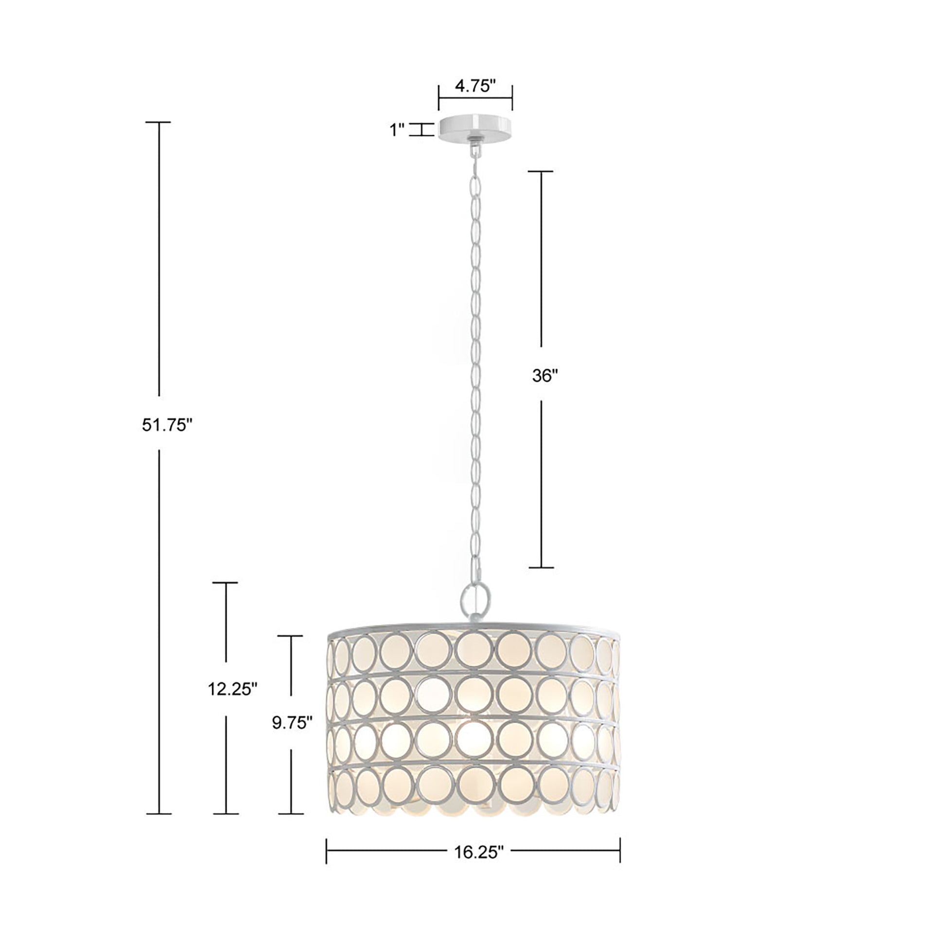 Hampton Hill 4-Light Glass Drum Shade Chandelier