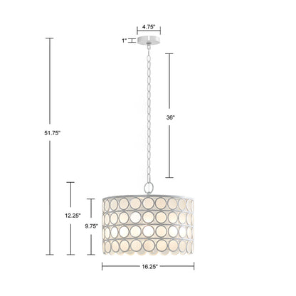 Hampton Hill 4-Light Glass Drum Shade Chandelier