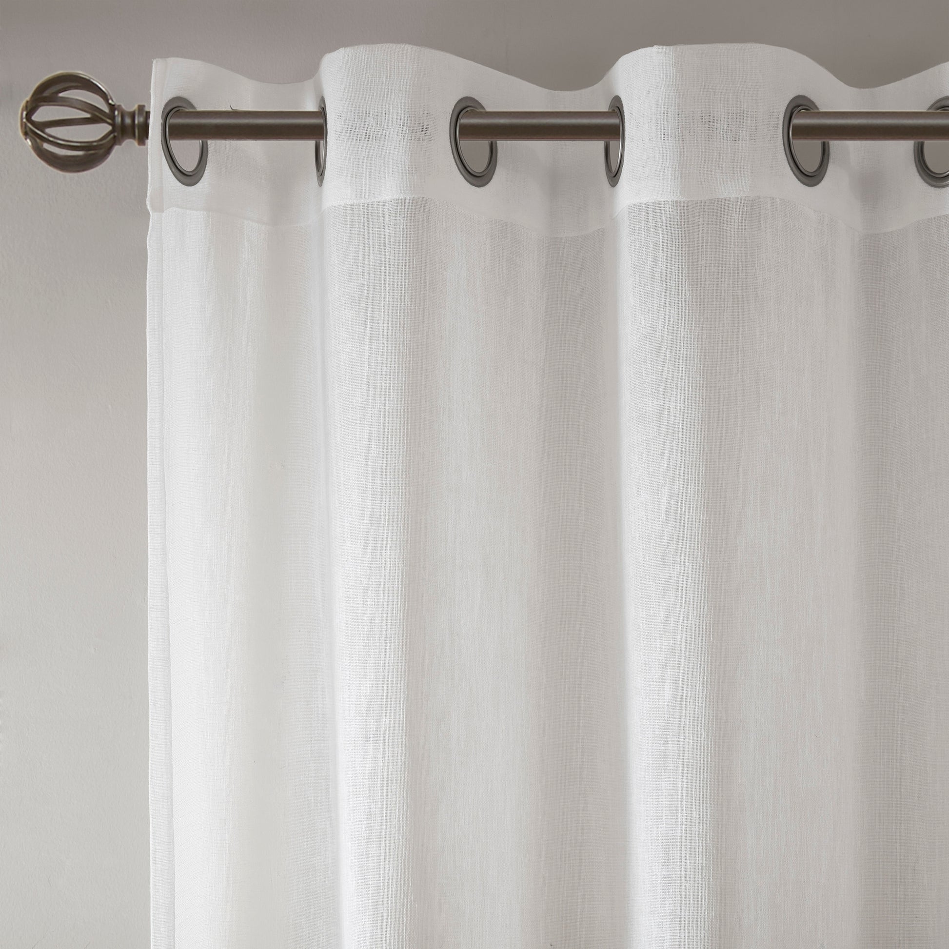 Madison Park Woven Faux Linen Striped Window Sheer