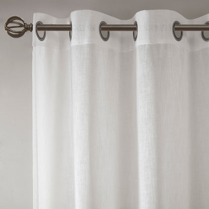 Madison Park Woven Faux Linen Striped Window Sheer