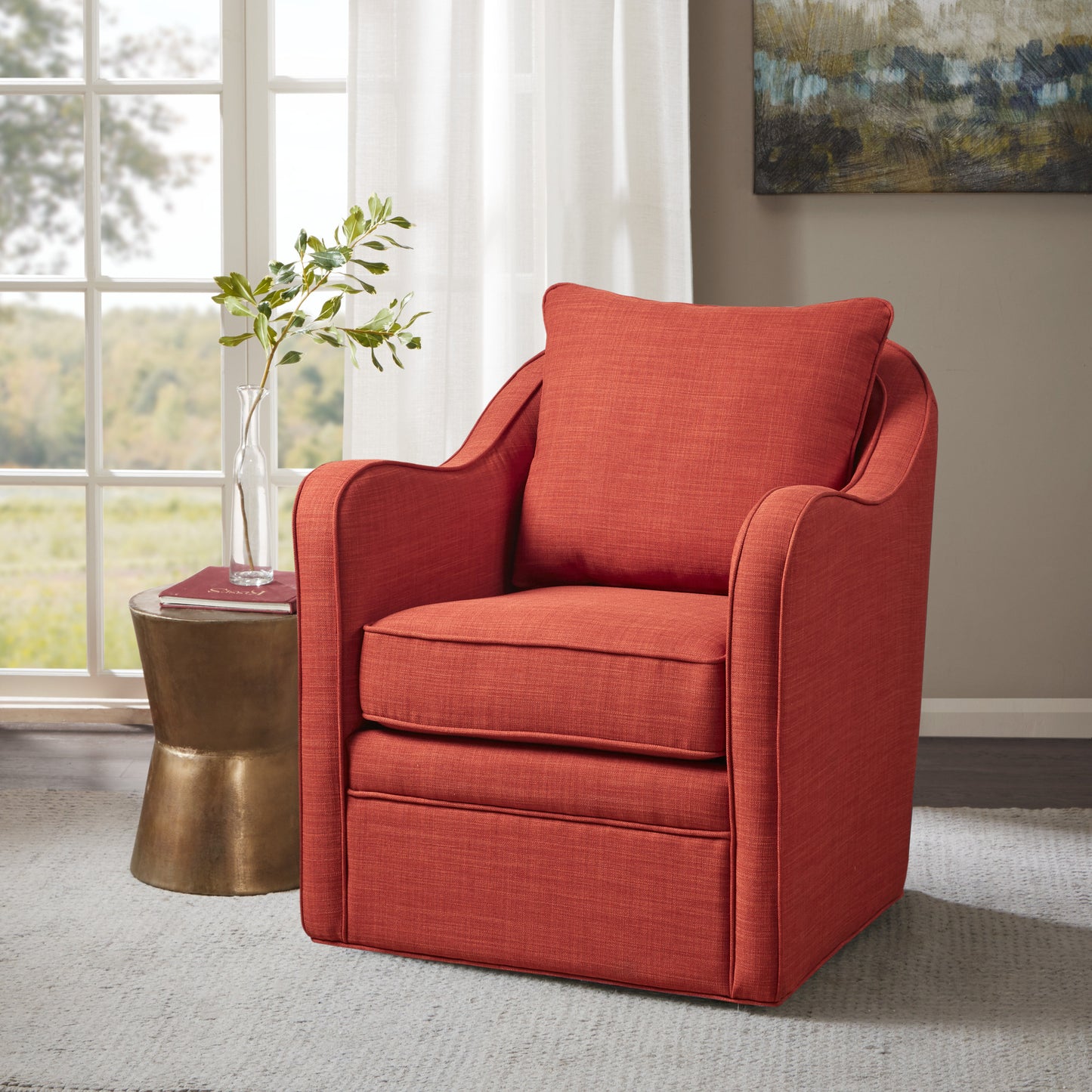 Madison Park Wide Seat Swivel Arm Chair