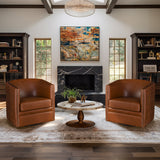 Capstone 360-degree Swivel Barrel chair with Tufting and Nail heads