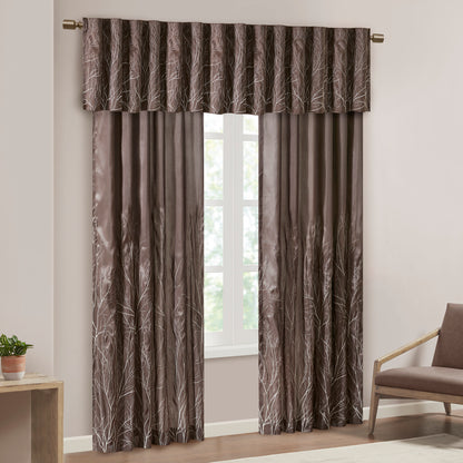 Madison Park Faux Silk Embroidered Window Valance