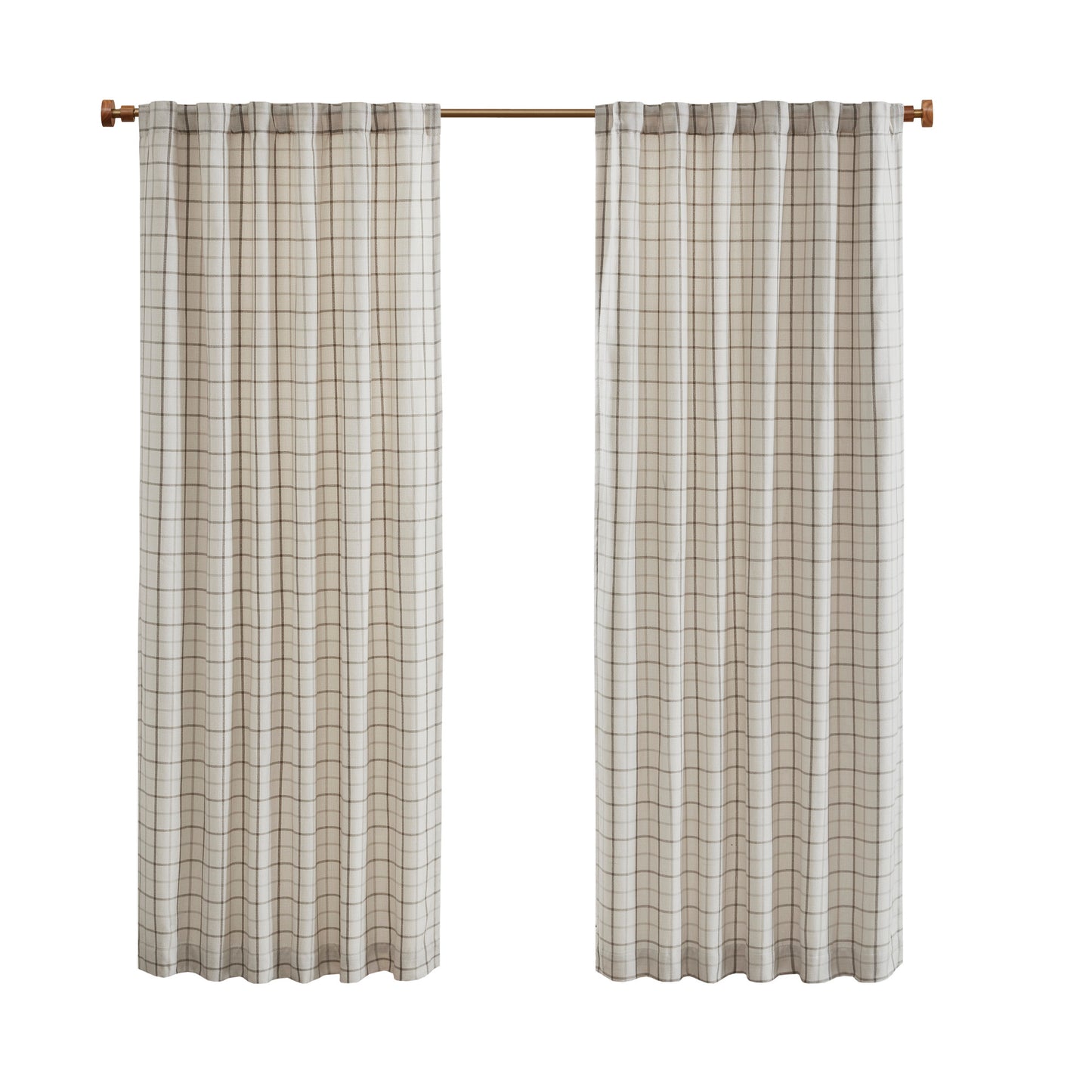 Madison Park Plaid Rod Pocket and Back Tab Curtain Panel with Fleece Lining