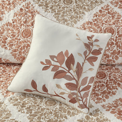 Madison Park 6 Piece Printed Quilt Set with Throw Pillows