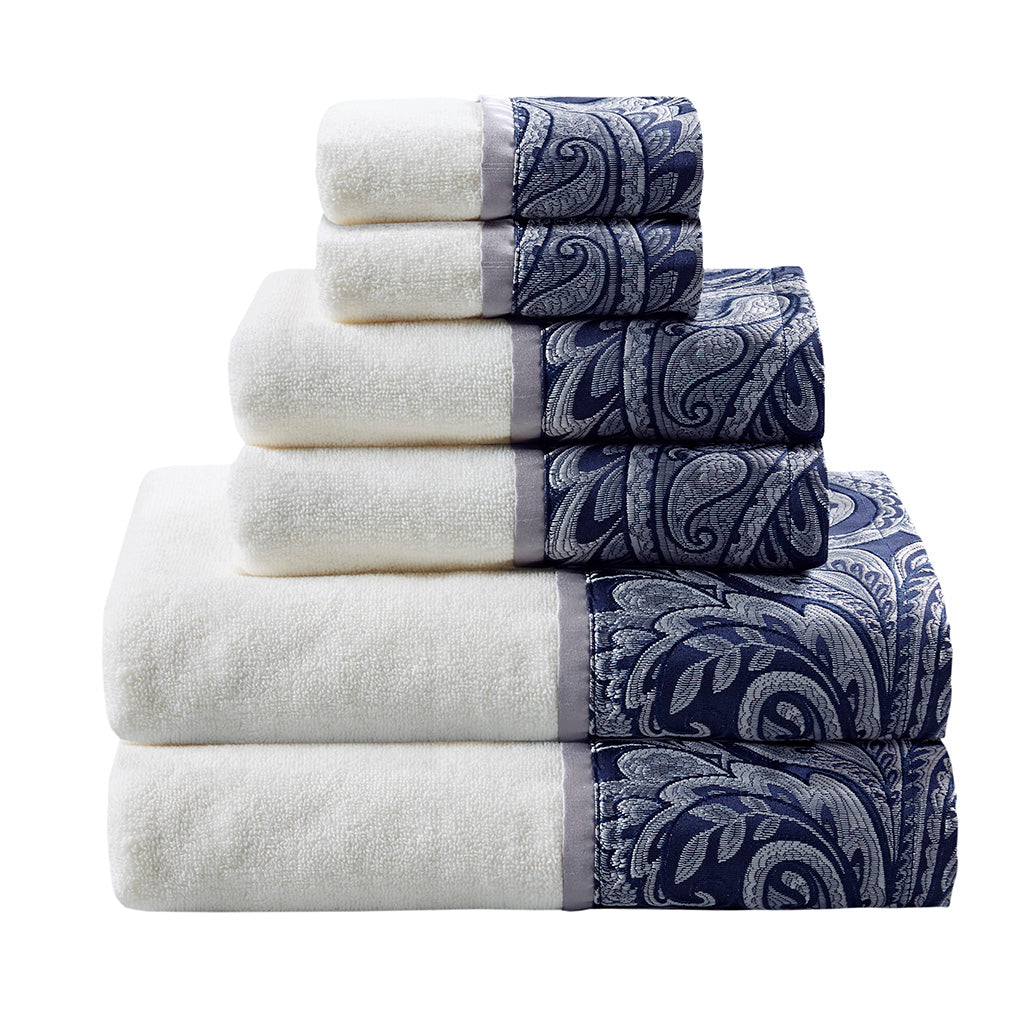 Aubrey 6 Piece Jacquard Towel Set - Madison Park Bath & Kitchen