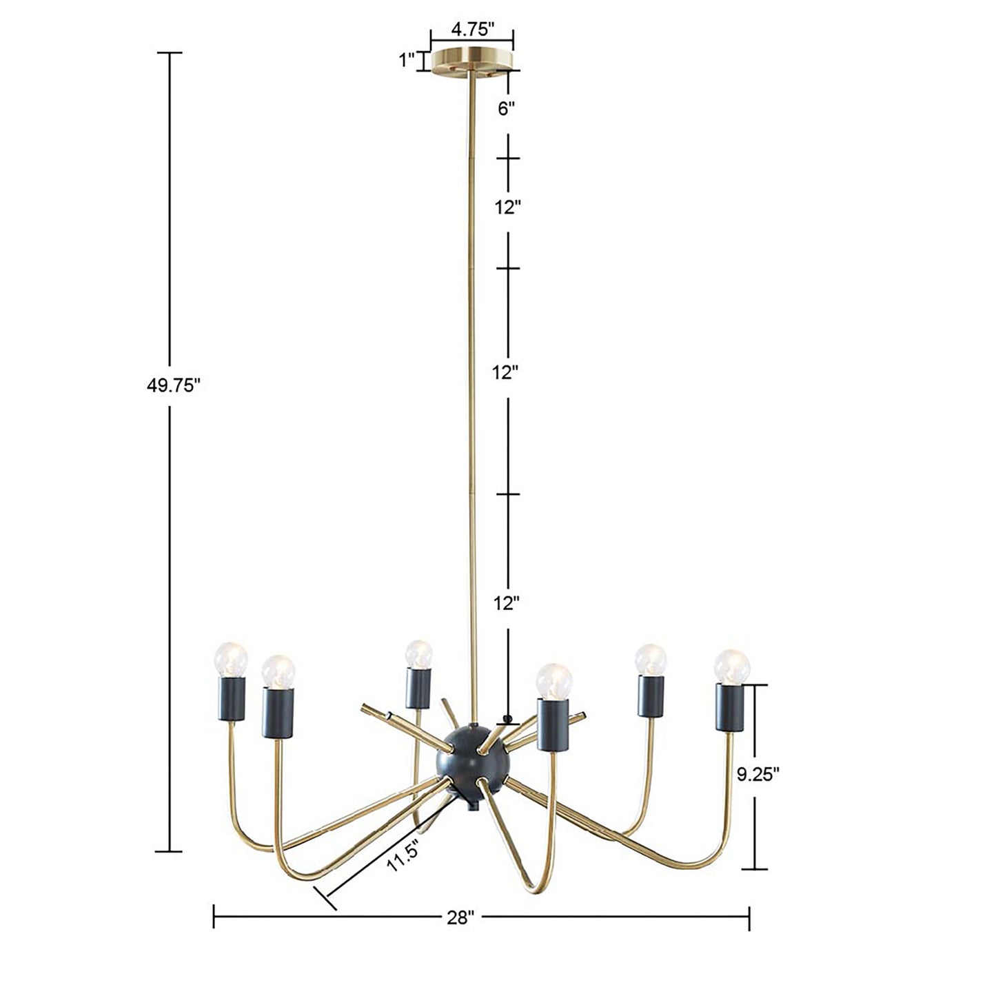 Hampton Hill 6-Light Metal Chandelier