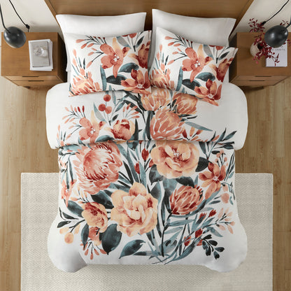 Madison Park 3 Piece Floral Cotton Duvet Cover Set