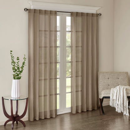 Madison Park Solid Crushed Curtain Panel Pair