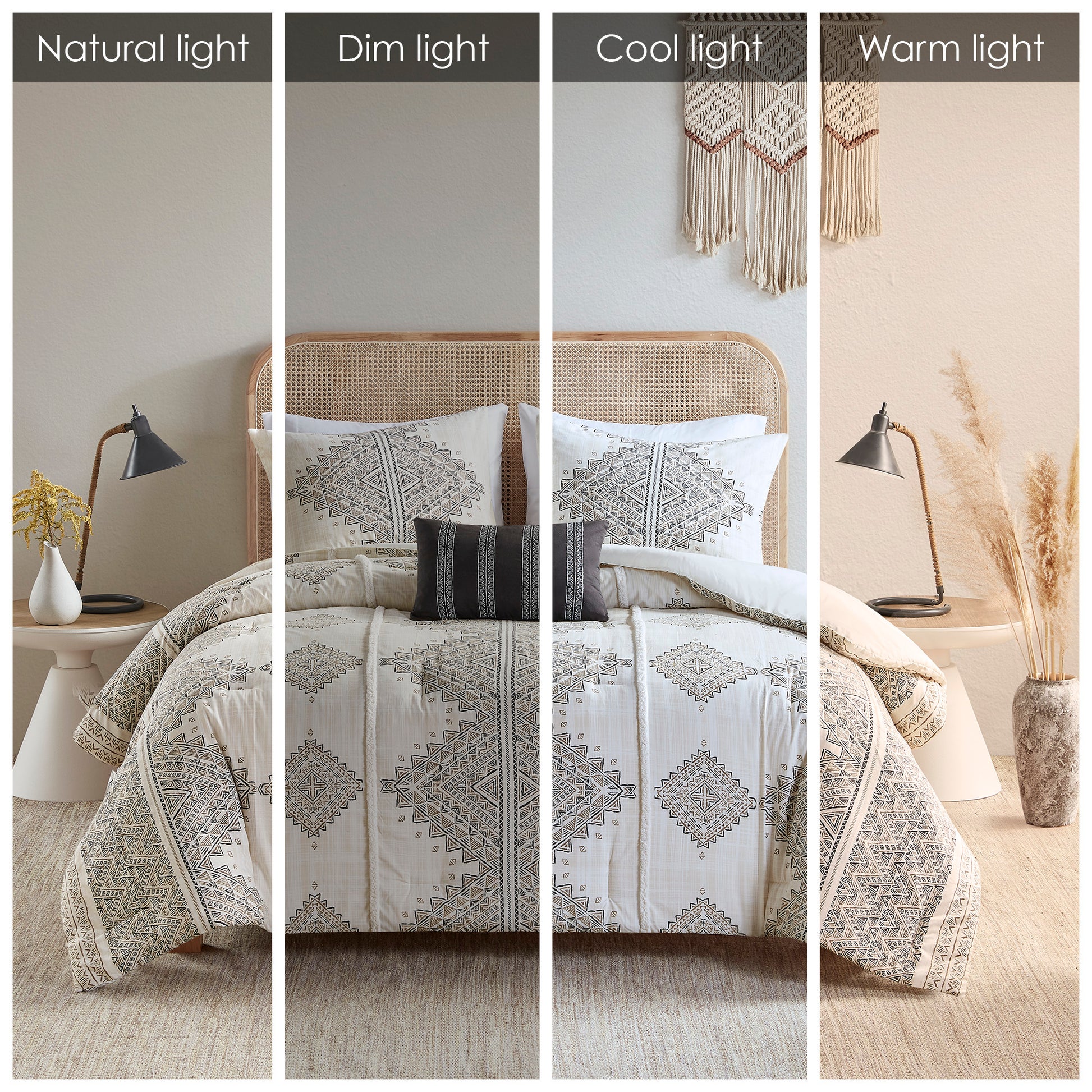 Madison Park 4 Piece Printed Duvet Cover Set with Throw Pillow