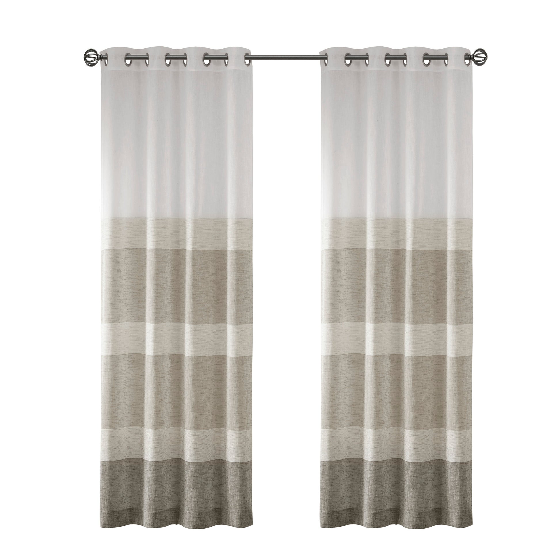 Madison Park Woven Faux Linen Striped Window Sheer