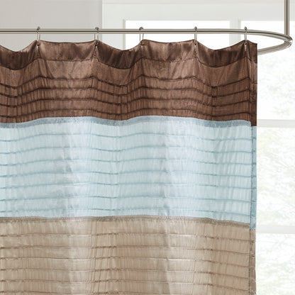 Madison Park Faux Silk Shower Curtain