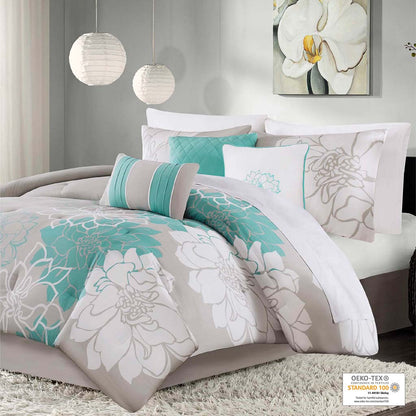 Madison Park Printed Cotton Sateen Comforter Set