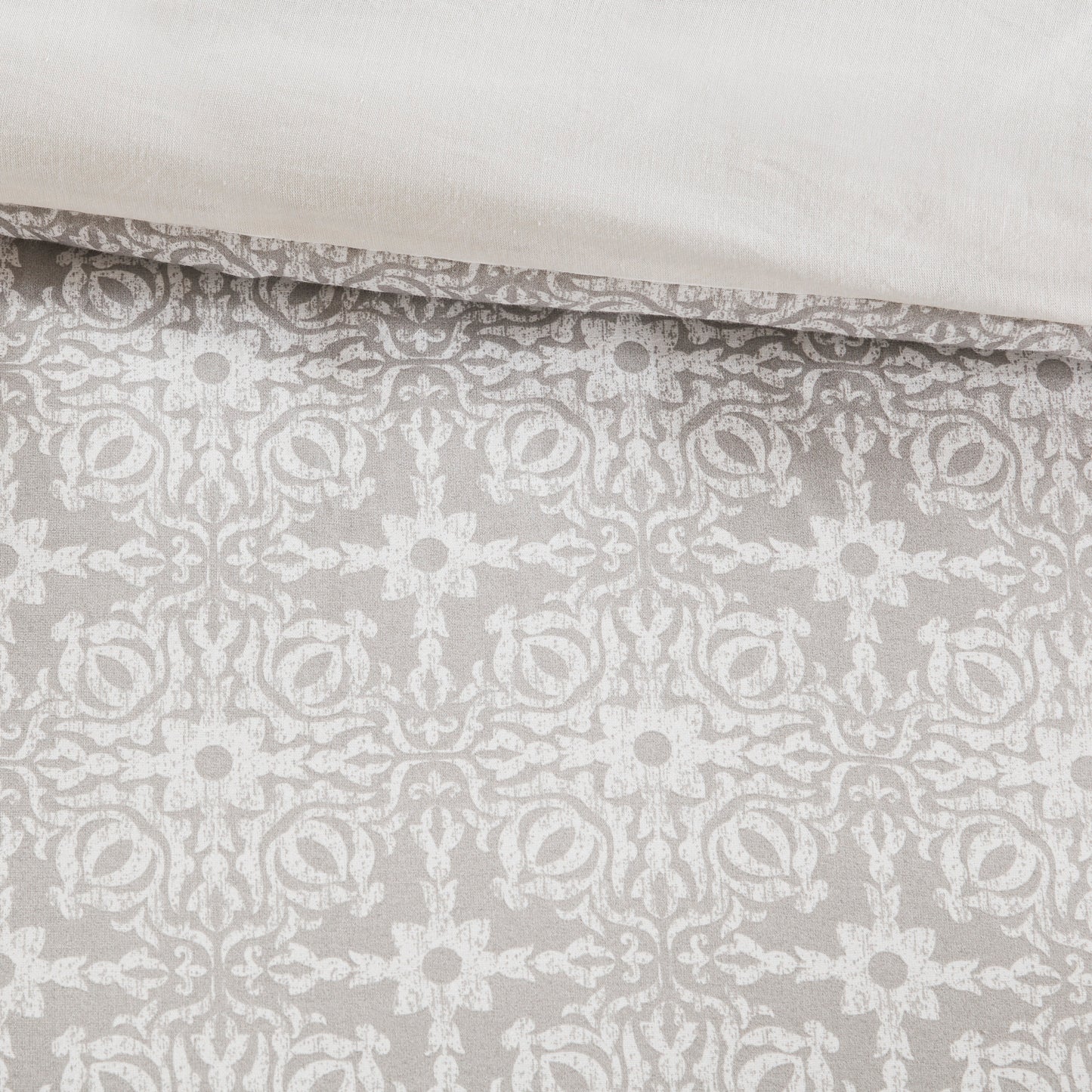 Madison Park 4 Piece Embroidered Cotton Reversible Duvet Cover Set