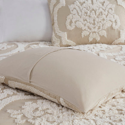 Madison Park 3 piece Tufted Cotton Chenille Damask Comforter Set