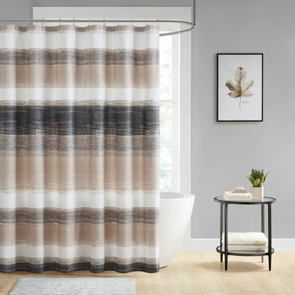 Madison Park Essentials Stripe Print Shower Curtain