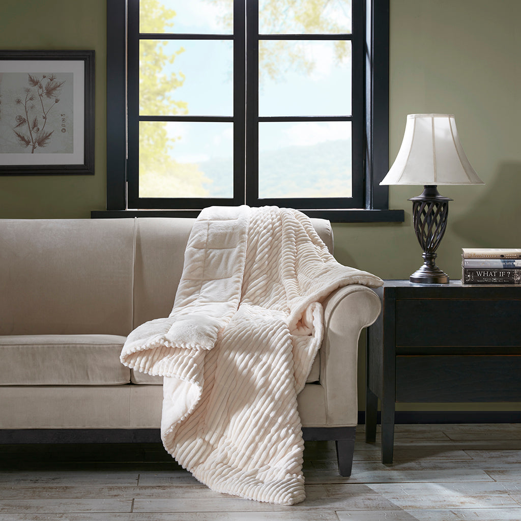 Madison Park Oversized Plush Down Alternative Filled Throw