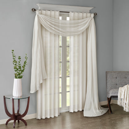 Madison Park Solid Crushed Curtain Panel Pair