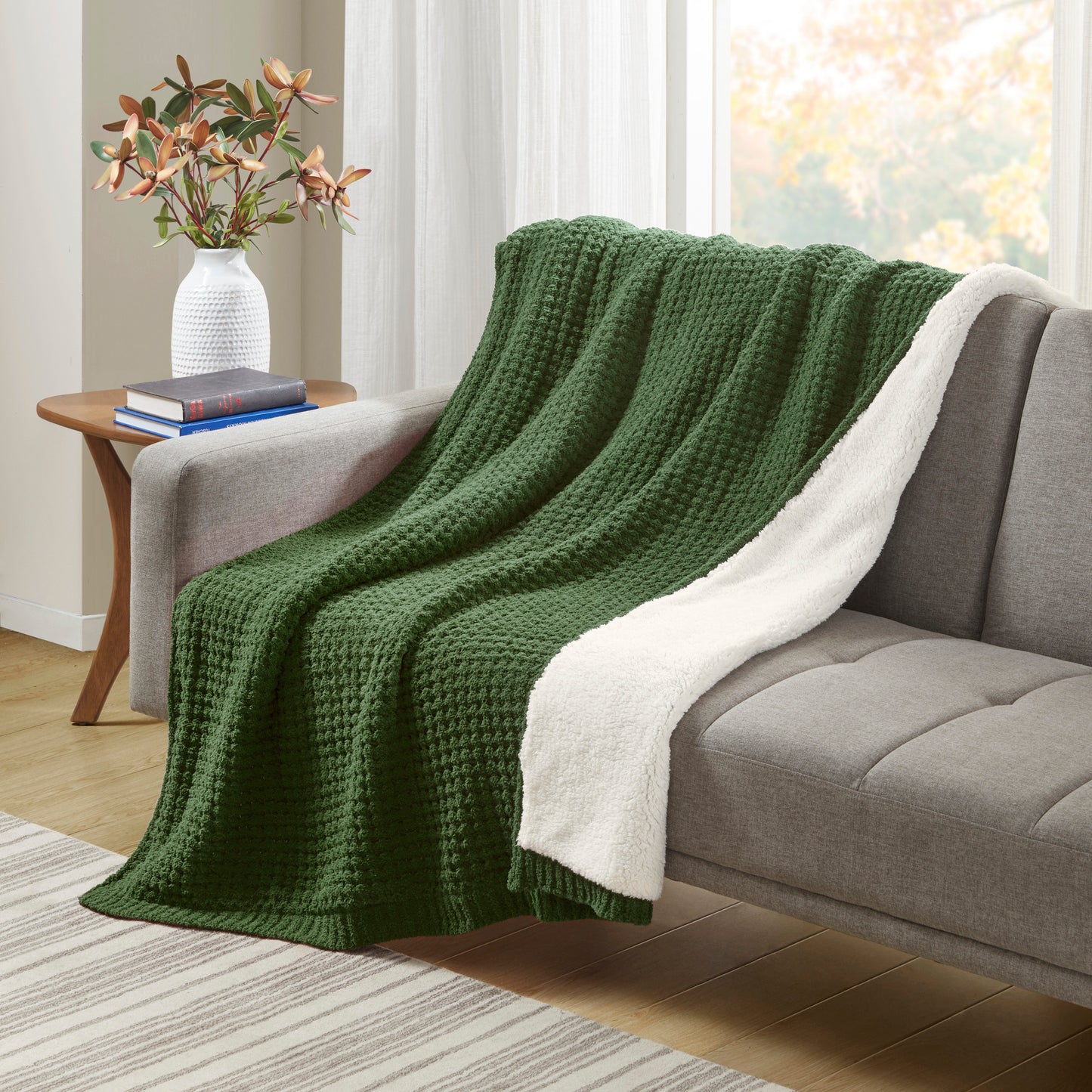 Madison Park Waffle Knit Chenille Throw