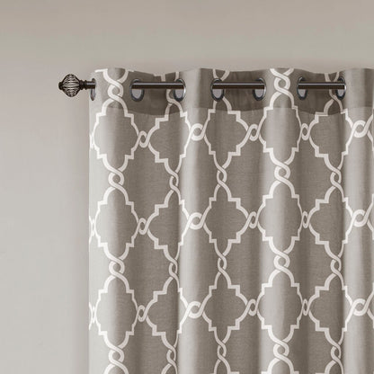 Madison Park Fretwork Print Grommet Top Window Curtain Panel