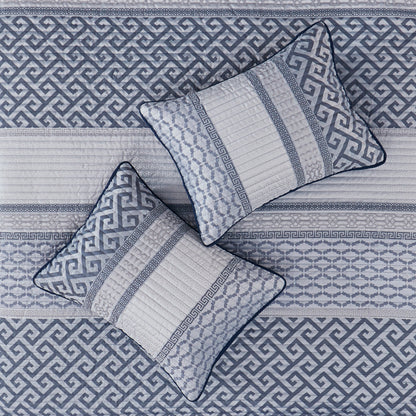 Madison Park 4 Piece Jacquard Quilt Set with Throw Pillow