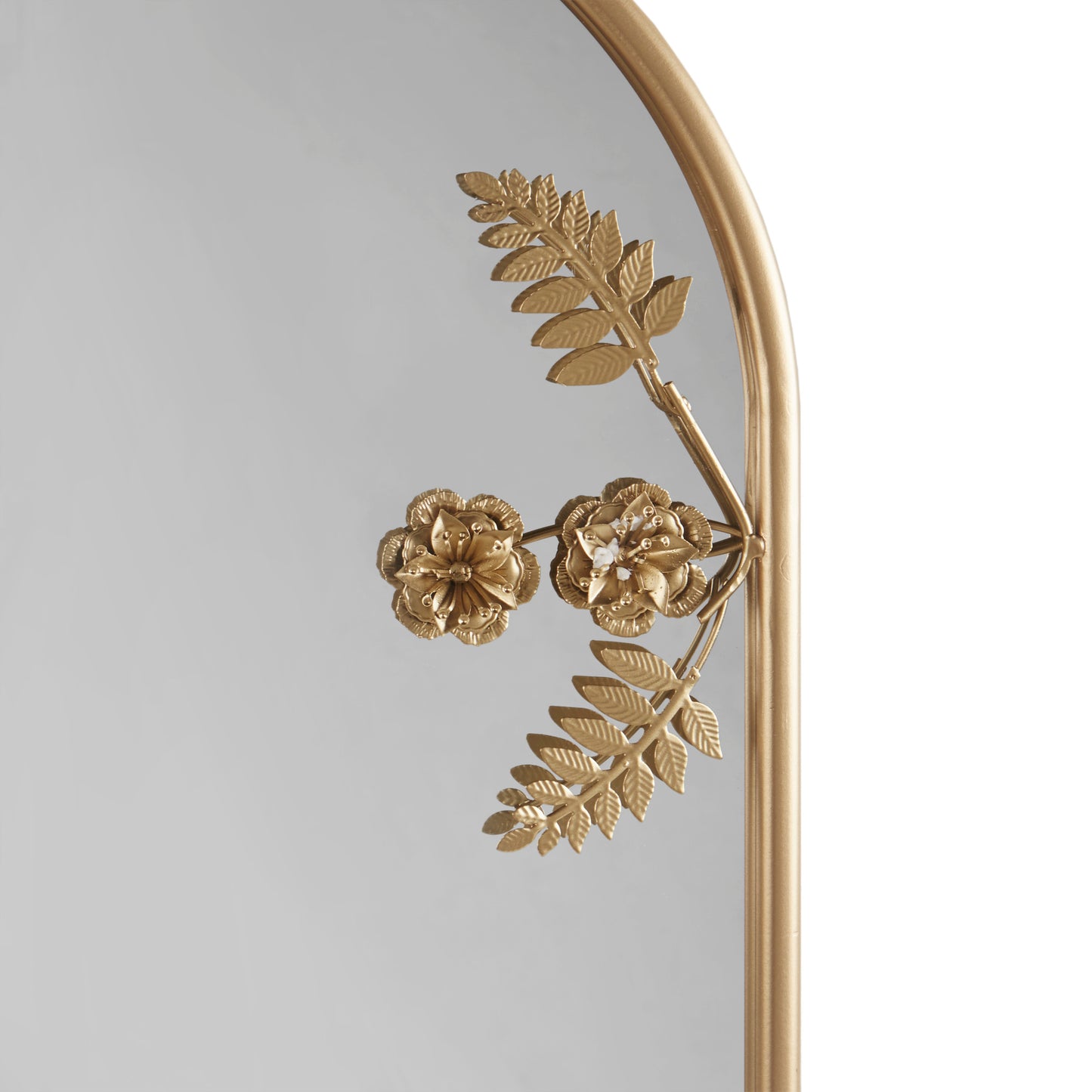 Madison Park Arched Metal Floral Wall Mirror