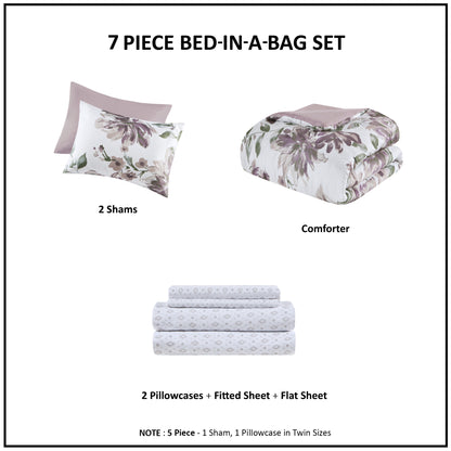 Madison Park Essentials Floral Comforter Set with Bed Sheets