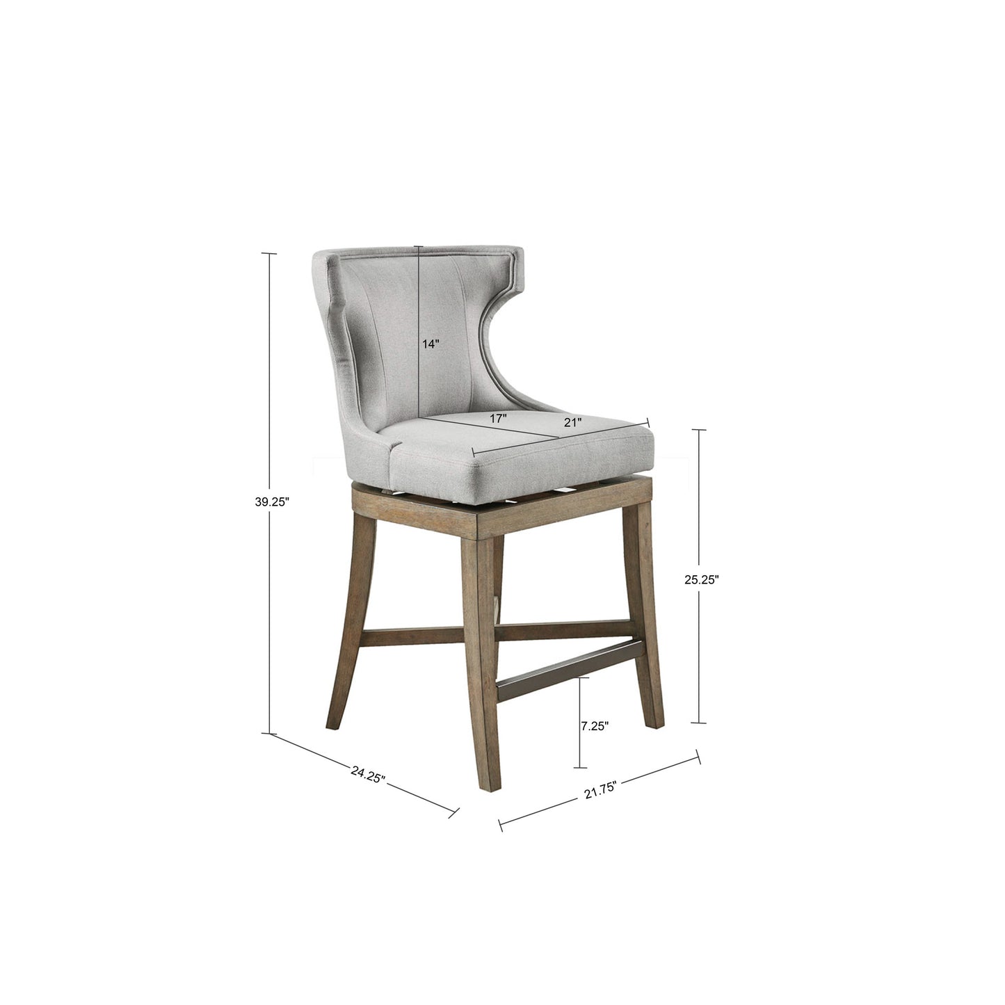 Madison Park Counter Stool with Swivel Seat