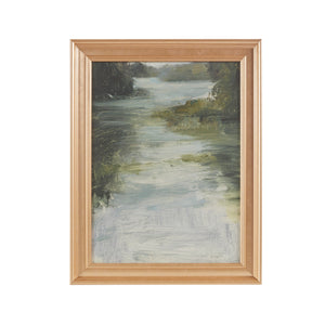Estuary Abstract Landscape Framed Glass Wall Art