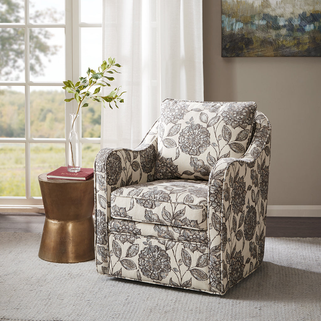 Madison Park Wide Seat Swivel Arm Chair