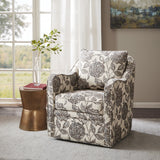 Brianne Upholstered Swivel Curved Armchair