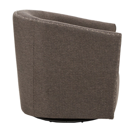 Madison Park Tyler Upholstered Swivel Barrel Chair with Nailheads