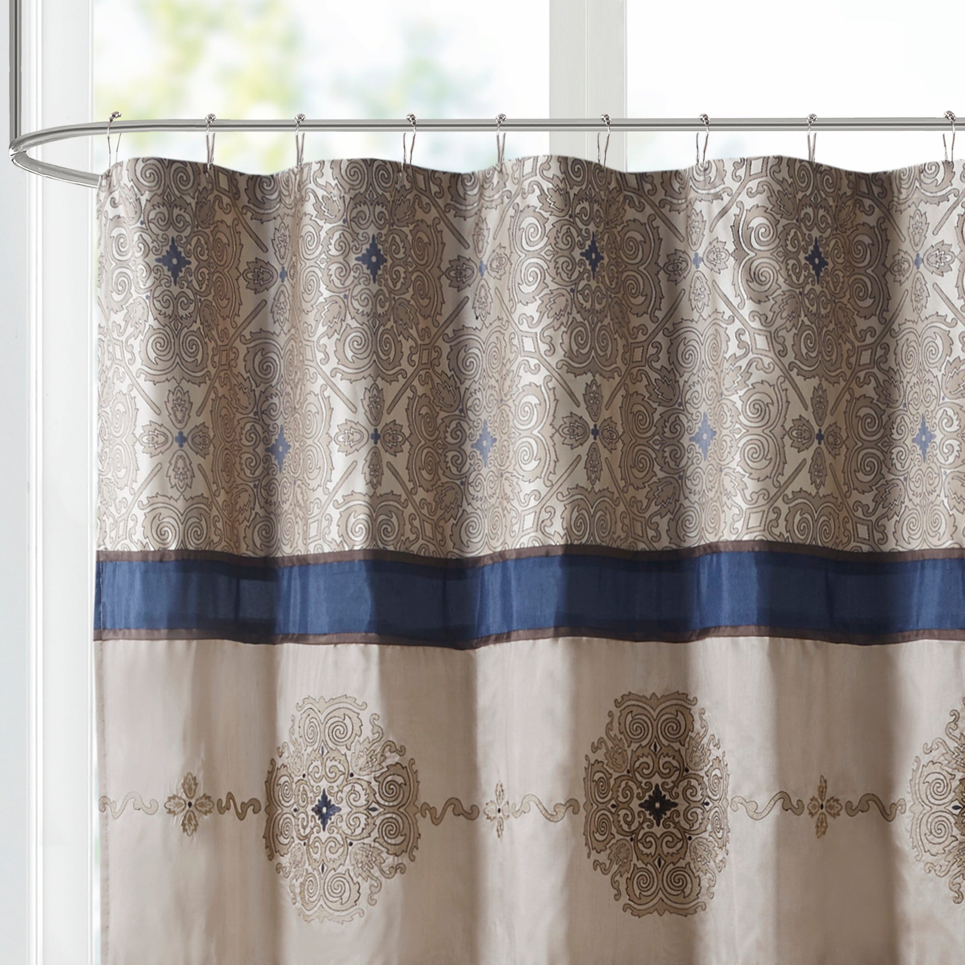 Madison Park Embroidered Shower Curtain