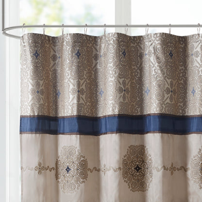 Madison Park Embroidered Shower Curtain