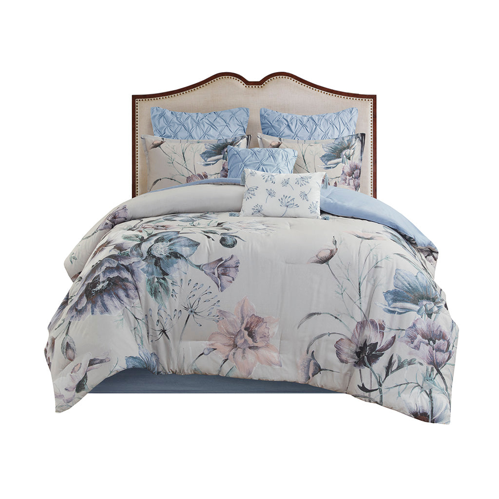 Madison Park 8 Piece Cotton Printed Comforter Set