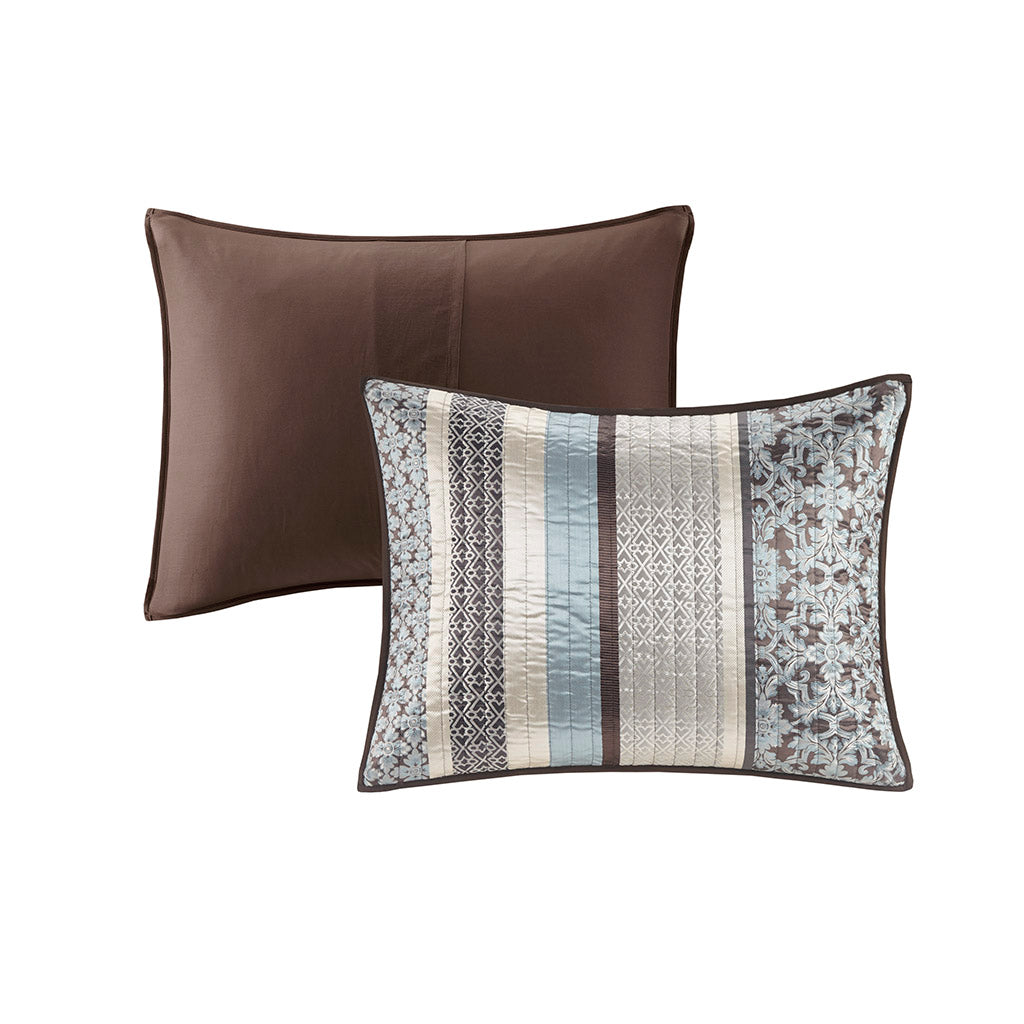 Madison Park 5 Piece Jacquard Quilt Set with Throw Pillows