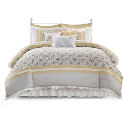 Madison Park 9 Piece Cotton Percale Comforter Set