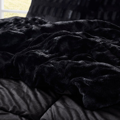 Madison Park Solid Faux Fur Comforter Mini Set